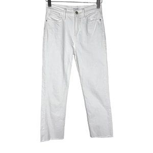 FRAME Le High Straight Blanc White Mid Rise Cropped Jeans 24